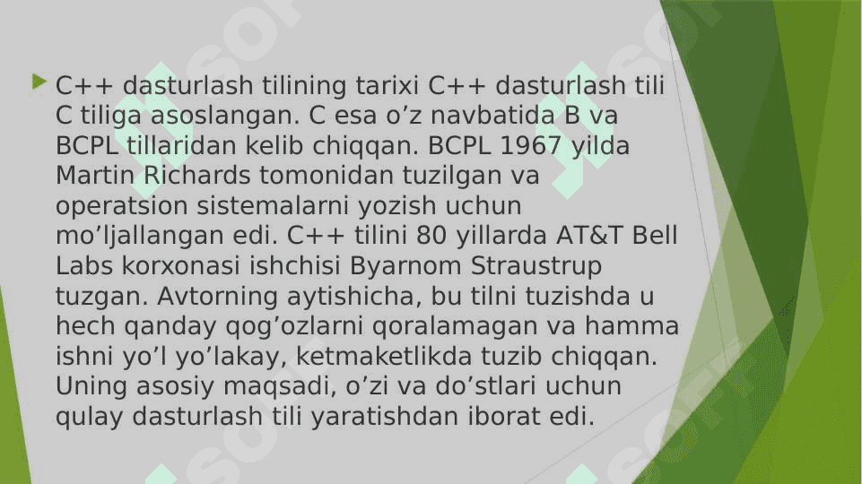 MAVZU:C++ dasturlash tili va uning imkoniyatlari 2