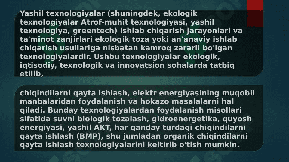 Yashil texnologiyalar ni joriy etishni davlat tomonidan qo'llab quvvatlanishi 4