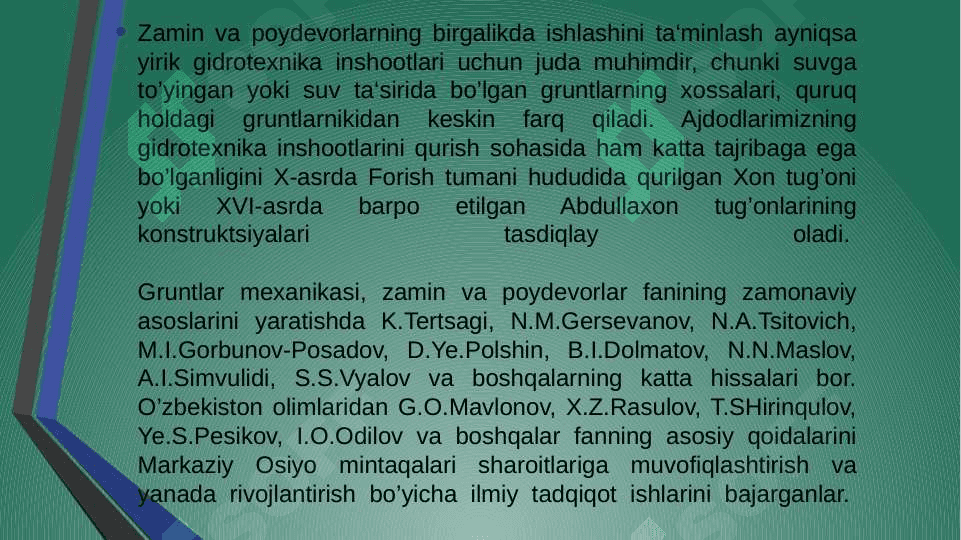 Zamin va poydevorlarni loyihalashda qo’llaniladigan me’yoriy xujjatlar bilan ishlash 3