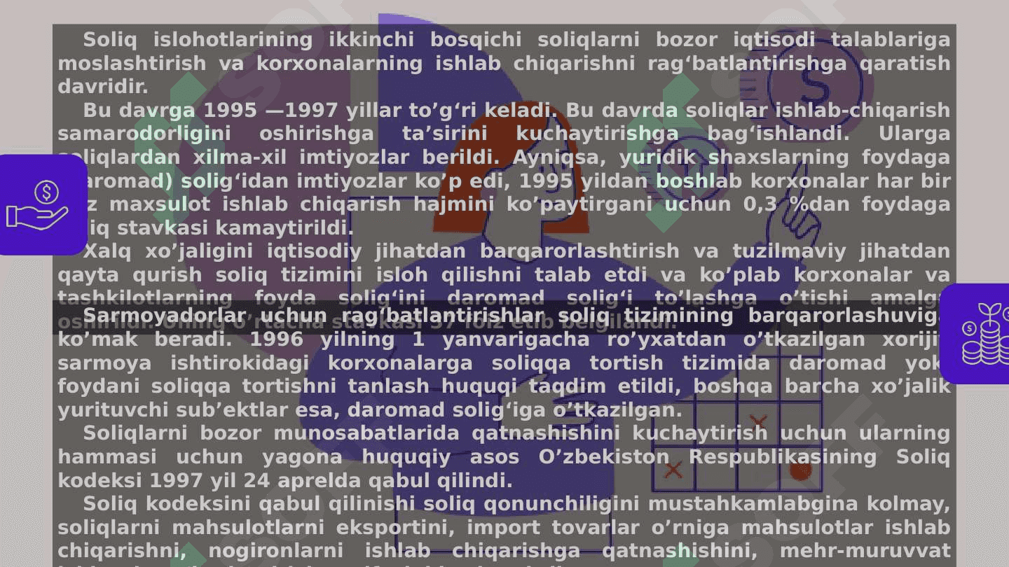 O'zbekiston respublikasining soliq tizimining shakllanish bosqichlari 4