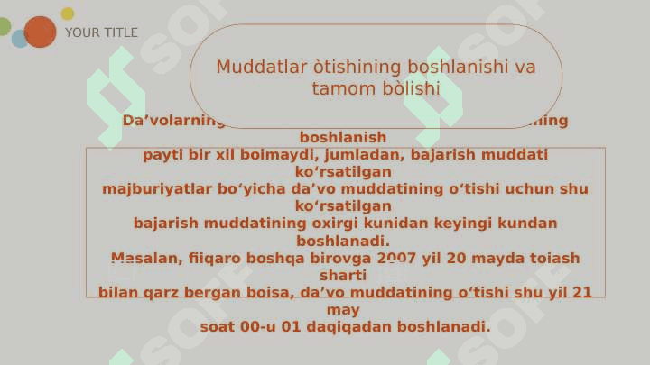 Muddatlar va da'vo muddatlari 8