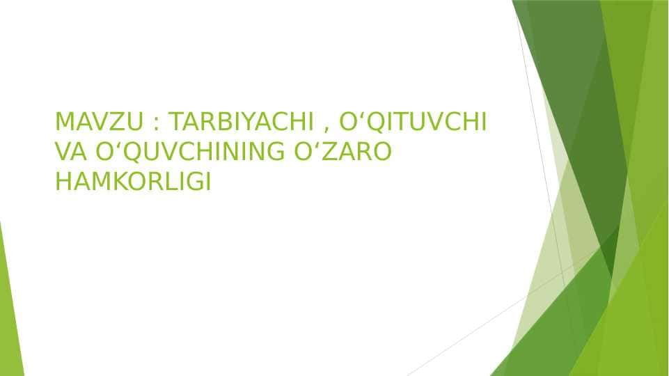 Bayram tadbirlarini oʻtkazishda tarbiyachining ahamiyati.