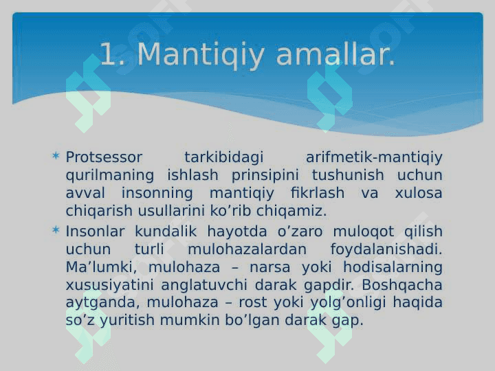 Axborot ustida mantiqiy amallar bajarish. Bull algebrasi 4