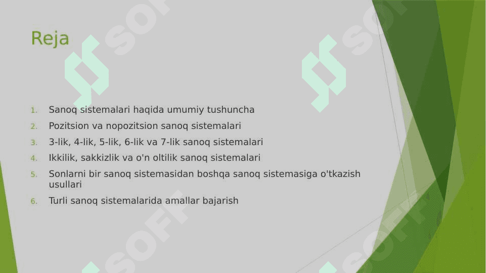 Kompyuterda axborotlarni qayta ishlashning arifmetik asoslari 2