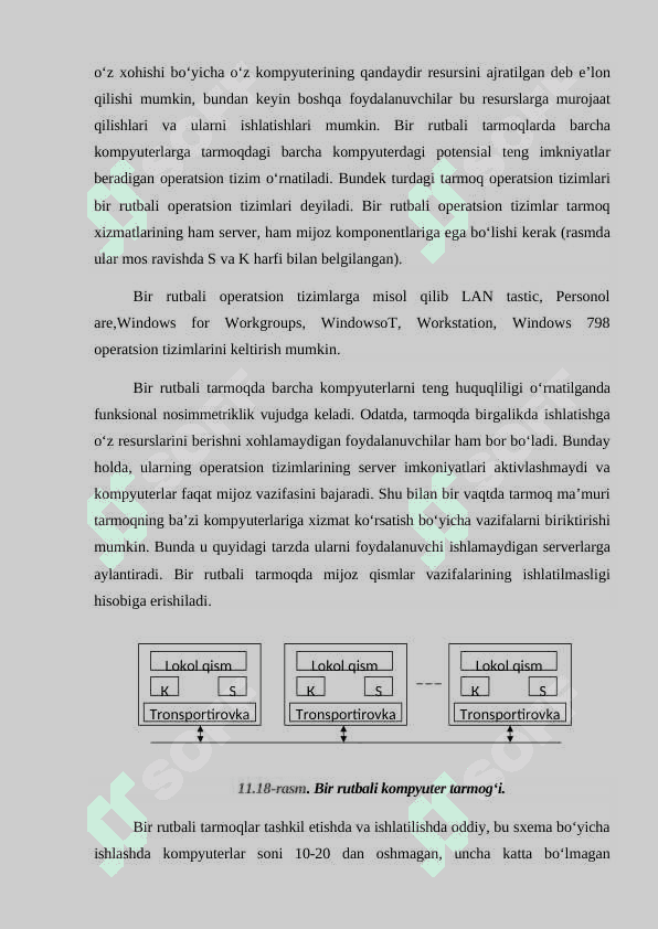 Tarmoq operatsion tizimlarining arxitekturasi. 2