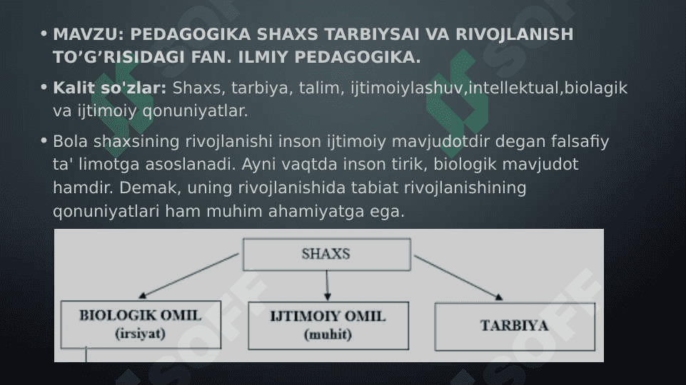 PEDAGOGIKA SHAXS TARBIYSAI VA RIVOJLANISH TO’G’RISIDAGI FAN. ILMIY PEDAGOGIKA 2