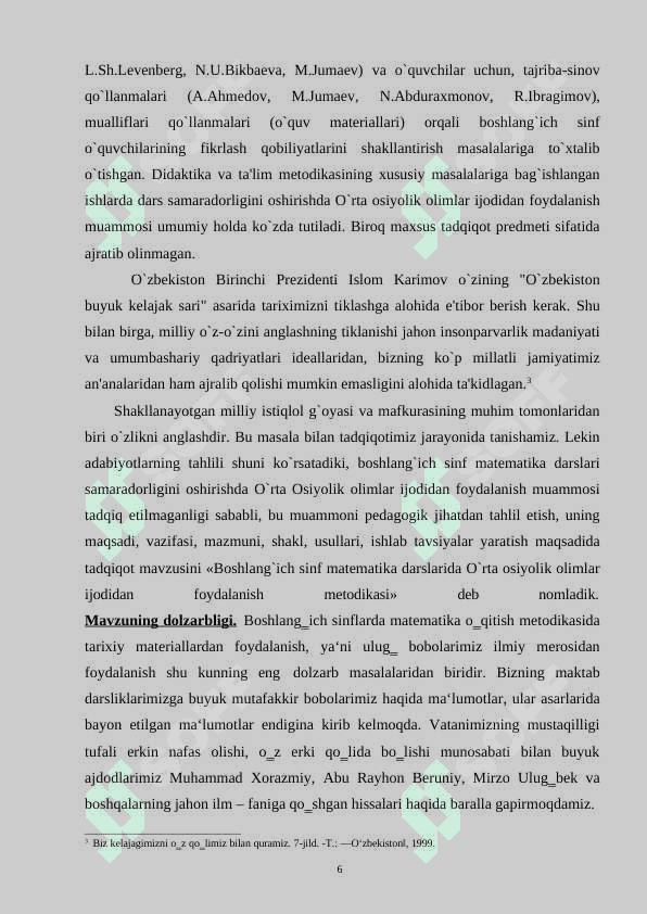 Boshlang'ich sinf matematika darslarida tarixiy materiallardan foydalanish 6