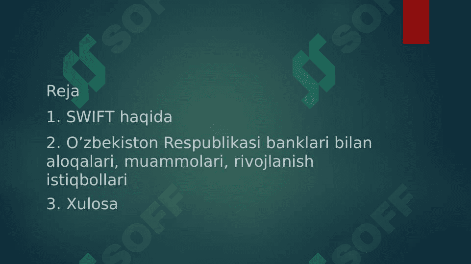 SWIFT bilan O'zbekiston banklari aloqasi 2