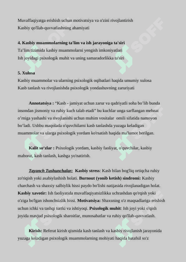 Kasb olamining psixoligik muammolari 2