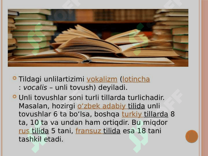 Unli tovushlar va ularning tasnifi 2