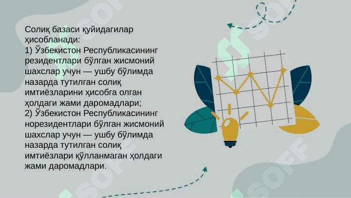 ЖИСМОНИЙ ШАХСЛАРДАН ОЛИНАДИГАН ДАРОМАД СОЛИҒИ pptx 4