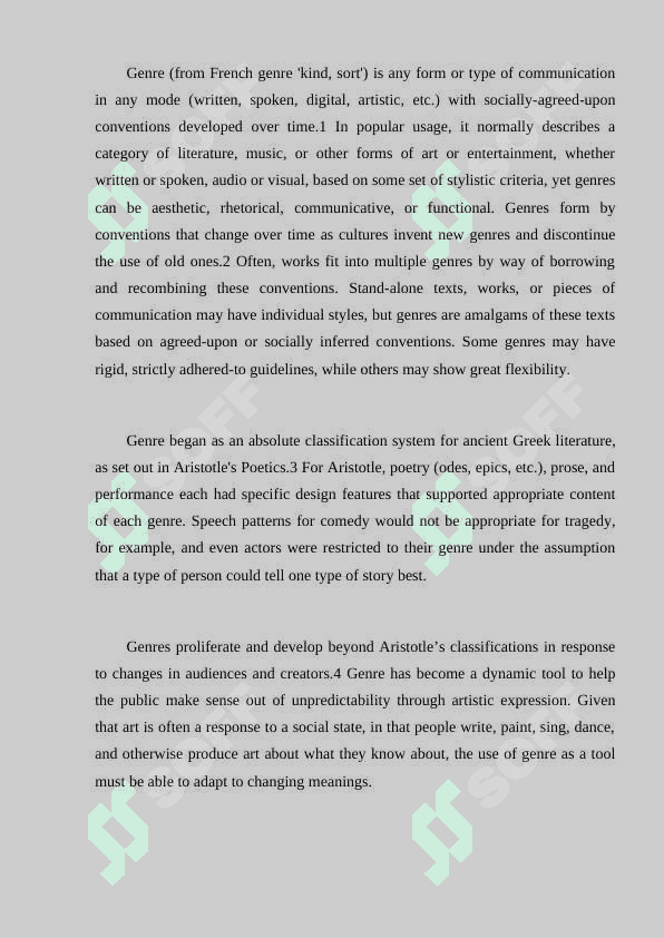 Information on various genres presented on television 2