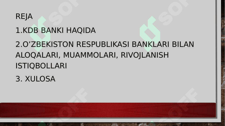KDB bank  bilan O'zbekiston banklari aloqasi 2
