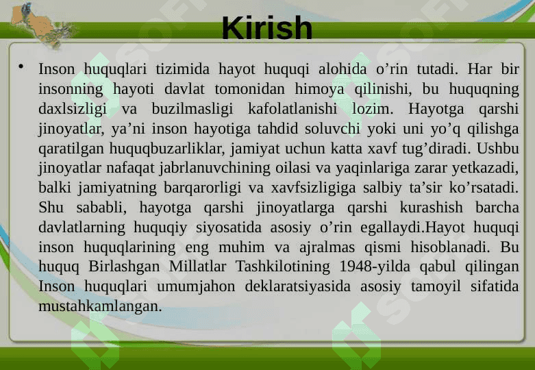 Xayotga qarshi jinoyatlar umumiy tavsifi 2