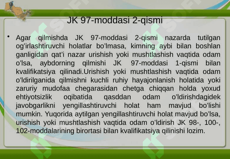 Xayotga qarshi jinoyatlar umumiy tavsifi 5