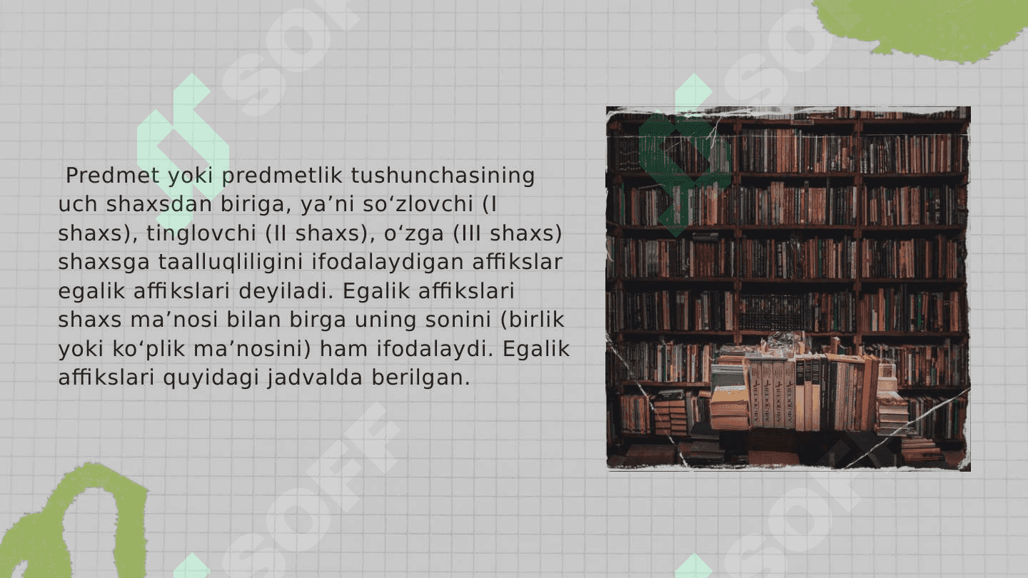 Otlarning aloqa-munosabat kategoriyalari. Otlarning yasalishi, tuzilish jihatdan turlari. Otlarda modal ma’no 5