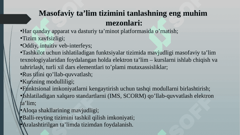 Ta'lim jarayoni ishtirokchilarining raqamli faoliyatini tashkil etish sifatida xizmatlar va vositalar 5