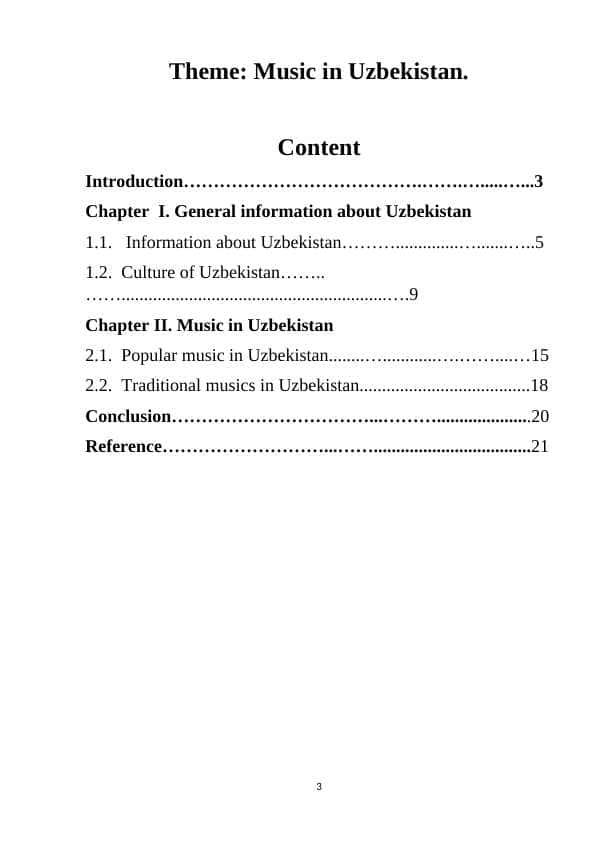 Music in Uzbekistan.