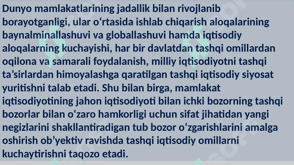 Davlatning tashqi  iqtisodiy faoliyatni tartibga solish siyosati pptx 2
