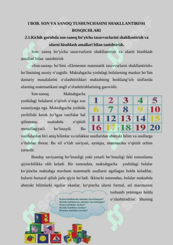 SON VA SANOQ TUSHUNCHASINI SHAKLLANTIRISH BOSQICHLARI 5