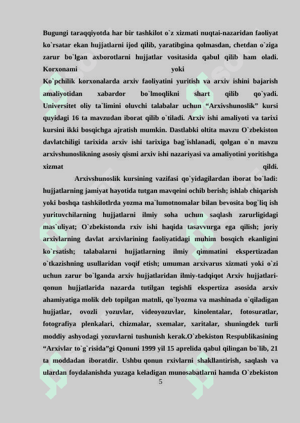 Tarix o’qitishda arxiv materiallaridan foydalanish. 5