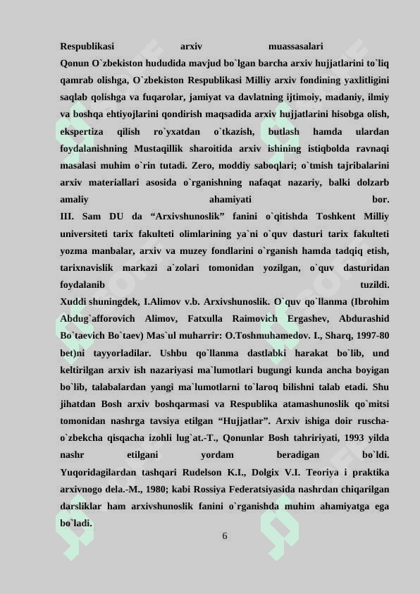 Tarix o’qitishda arxiv materiallaridan foydalanish. 6