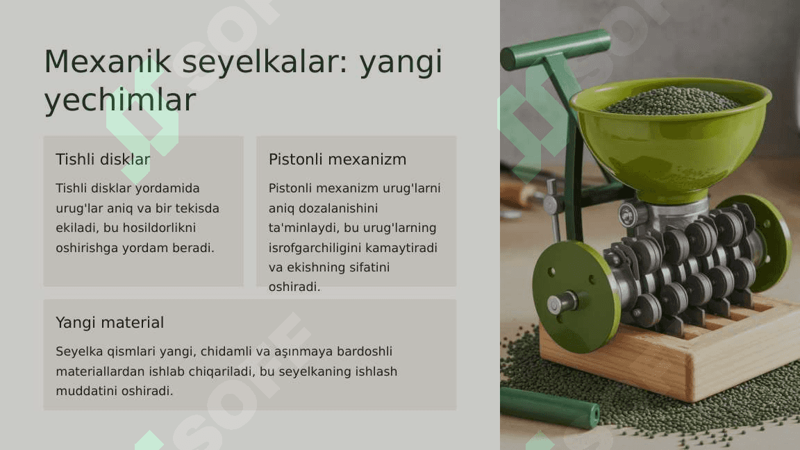 Mexanik va pnevmatik seyelkalar: konstruksiyasidagi yangiliklar. 4