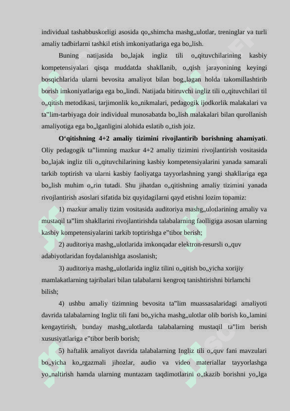 INGLIZ TILI FANI O‘QITUVCHILARINI TAYYORLASHNING AMALIYOT HISOBOTI 5