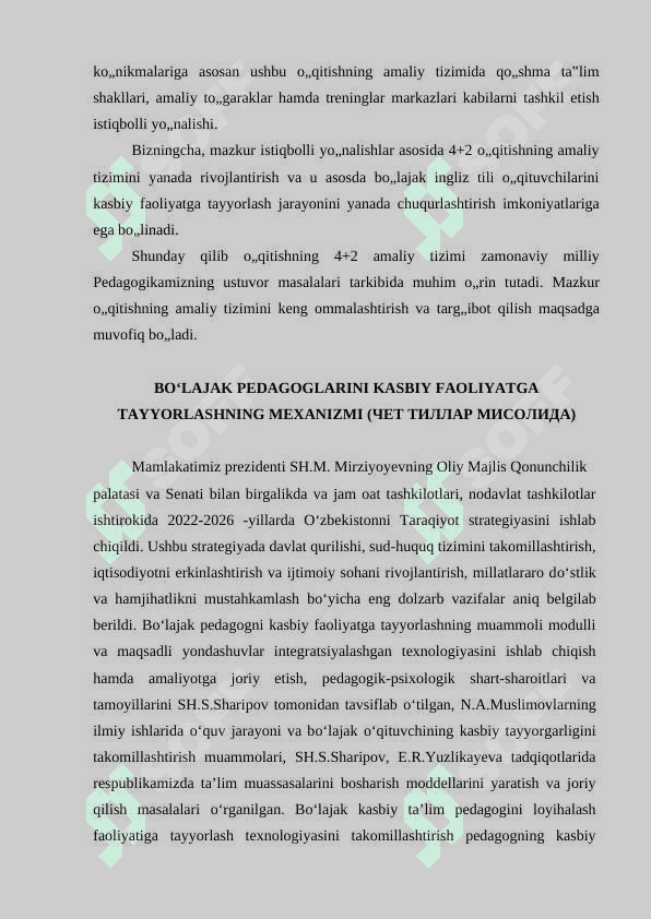 INGLIZ TILI FANI O‘QITUVCHILARINI TAYYORLASHNING AMALIYOT HISOBOTI 7