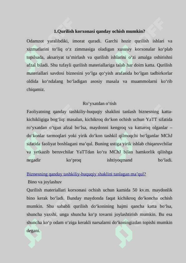 ma'suliyati cheklangan jamiyati amaliyot  hisoboti 4