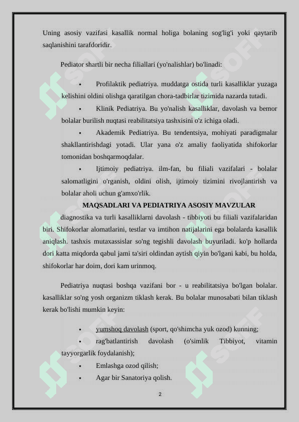 Peditriya kasbiga kirish. Uning tarixi. 2