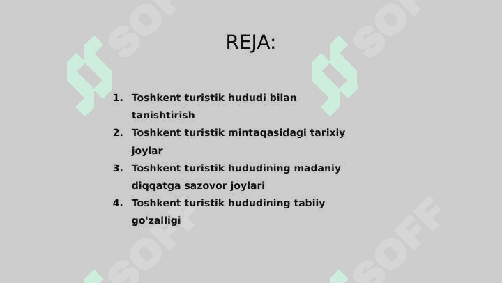 Toshkent turistik mintaqasi imkoniyatlari 2