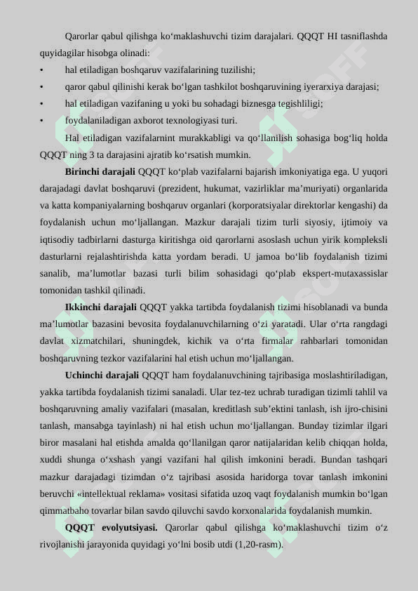 Qaror qabul qilishni qo'llab-quvvatlovchi tizimlar. Biznesda qaror qabul qilishni qo'llab-quvvatlash 3