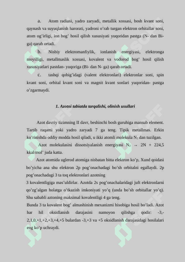 Azot va fosfor. Mineral o’gitlar 3