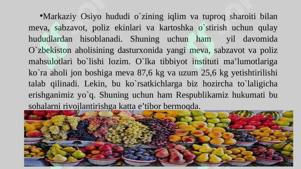Mevachilikni xalq xo’jaligidagi ahamiyati,  hozirgi ahvoli va rivojlanish istiqbollari 4