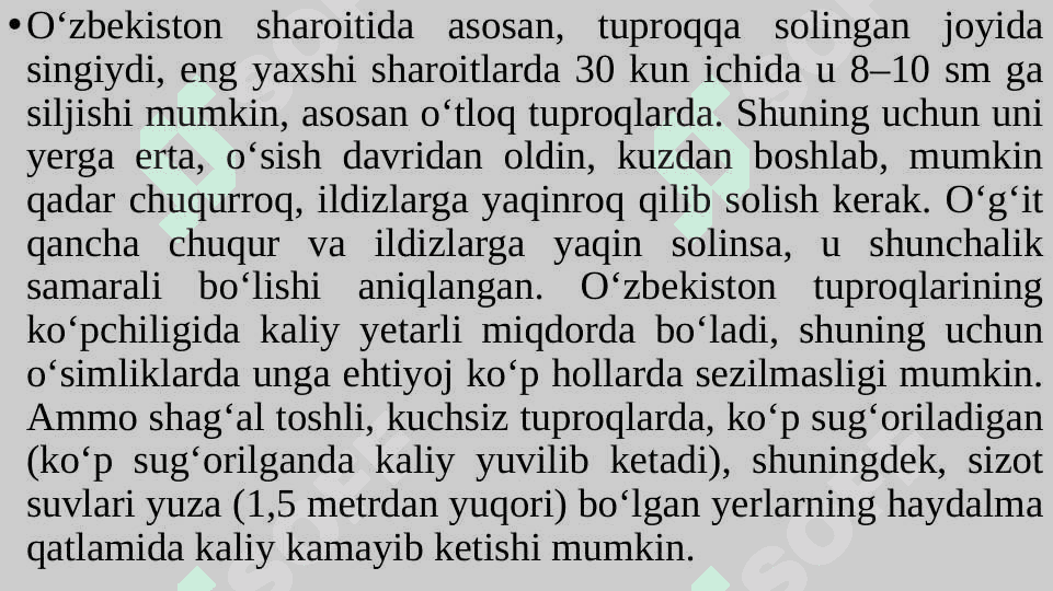 INTENSIV MEVA BOG‘LARNI O‘G‘ITLASH ME’YORLARI VA MUDDATLARI 3