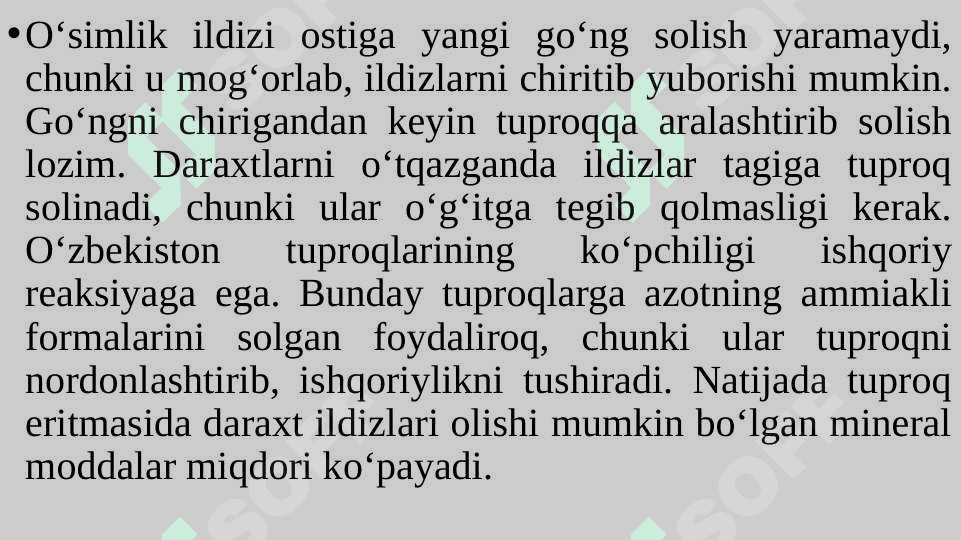 INTENSIV MEVA BOG‘LARNI O‘G‘ITLASH ME’YORLARI VA MUDDATLARI 5