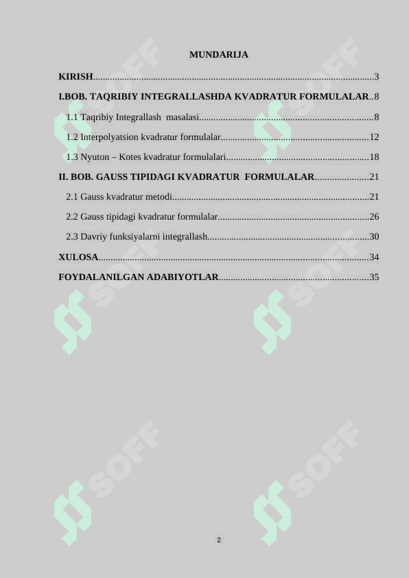 KURS ISHI__GAUSS KVADRATUR FORMULALARI. 2