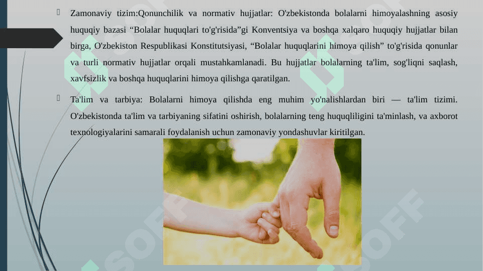 O'ZBEKISTONDA BOLALARNI HIMOYALASHNING ZAMONAVIY TIZIMI VA KONSEPTUAL ASOSLARI 7