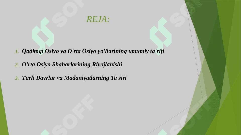 QADIMGI OSIYO VA O'RTA OSIYO YO'LLARNI O'RGANISH 2