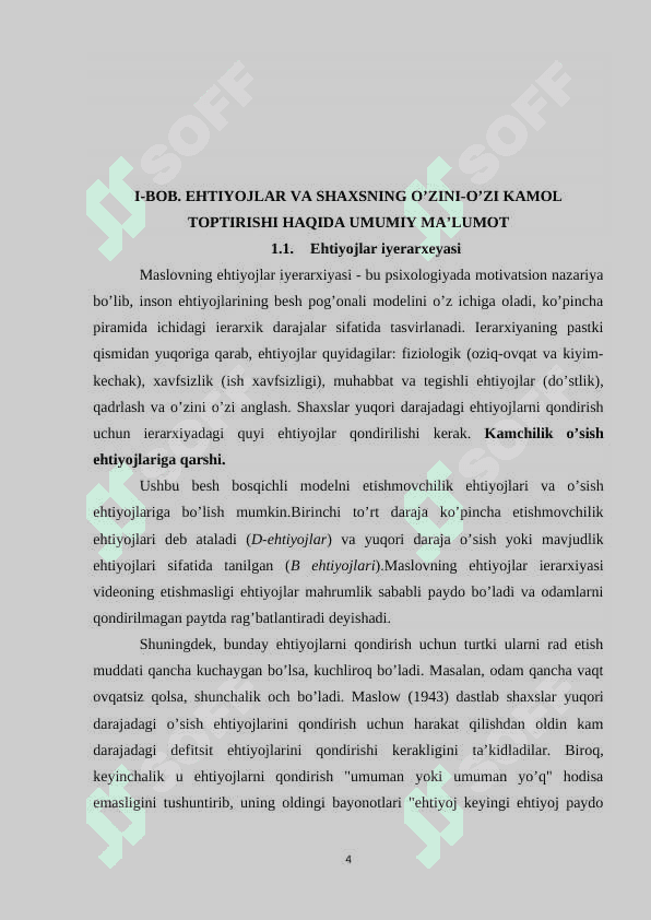 Ehtiyoj va shaxsning o’zini-o’zi kamol toptirish qobiliyati 4