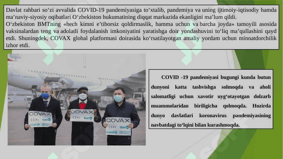 SH.M .Mirziyoyevning 2021 yilda BMT assambleyasining  76 – sessiyasidagi nutqi va uning mazmuni 3
