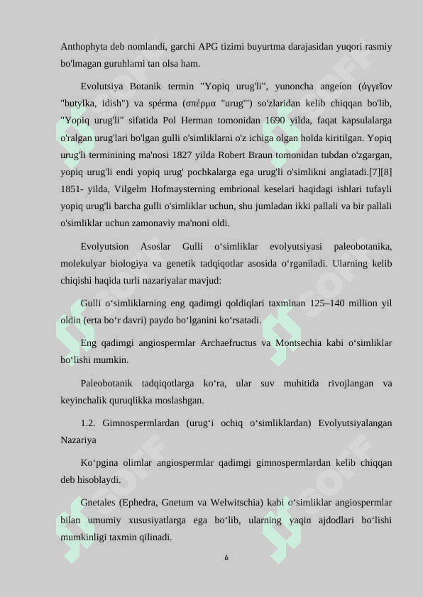 GULLI OʻSIMLIKLARNING KELIB CHIQISHI 6