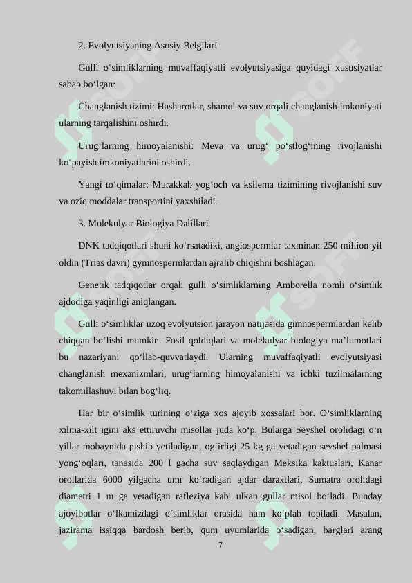 GULLI OʻSIMLIKLARNING KELIB CHIQISHI 7