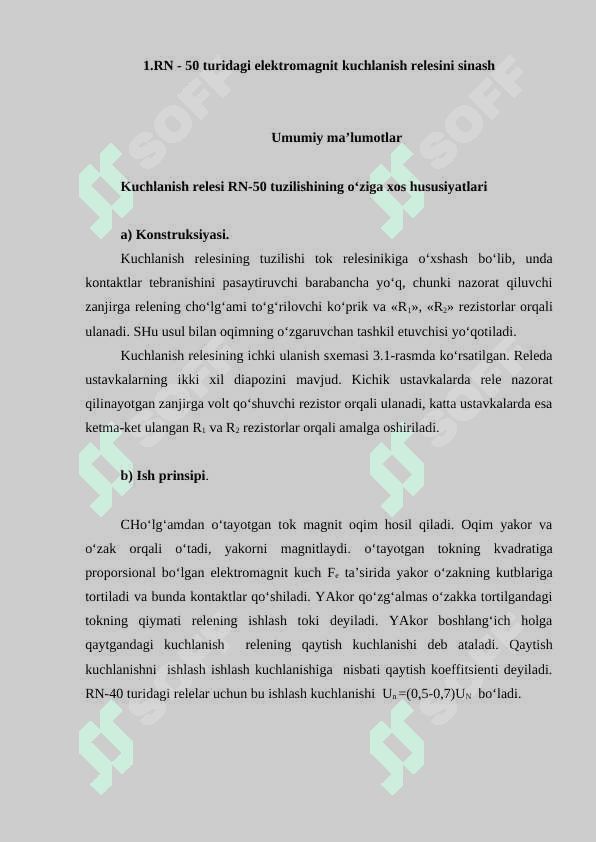 Elektromagnitli kuchlanish relesi 2