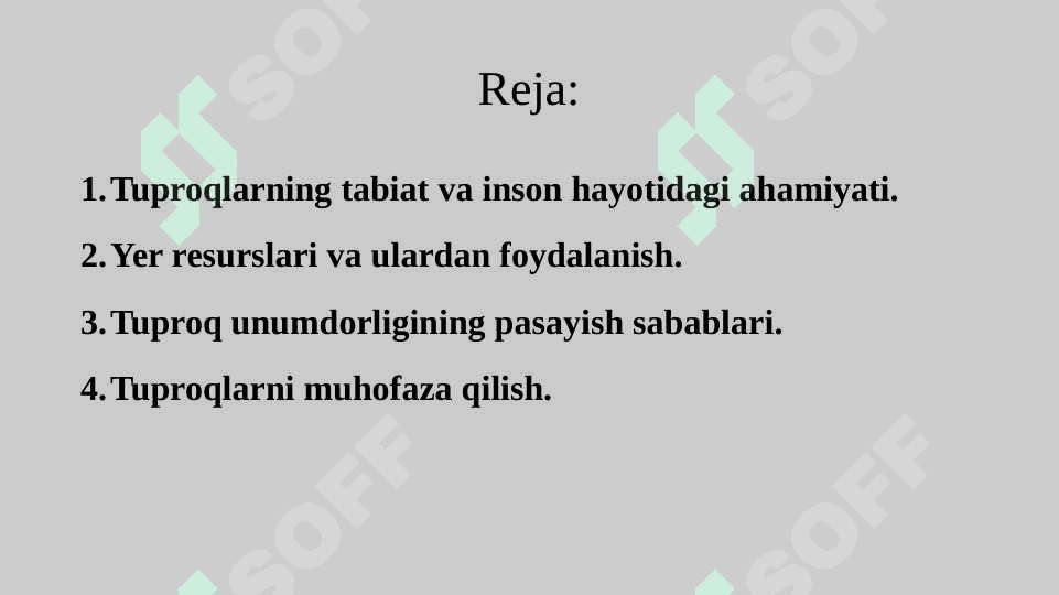 Tuproqlarni  muhofaza qilish va uning ifloslanishi 2