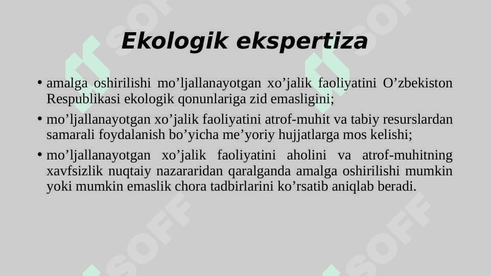 Ekologik ekspertizaning asosiy tushunchalari 2