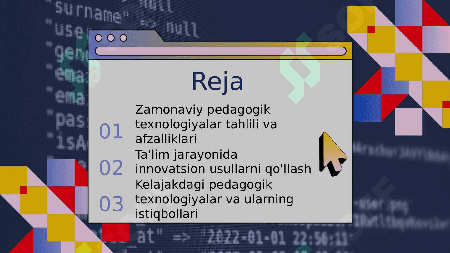 Zamonaviy pedagogik texnologiyalar va ularning ta'lim jarayonidagi oʻrni. 2