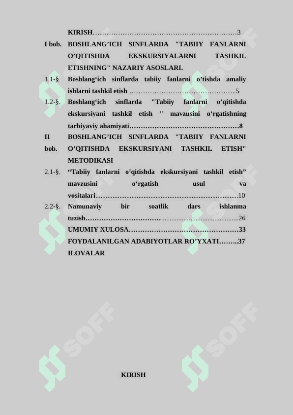 BOSHLANG’ICH SINFLARDA "TABIIY FANLARNI O’QITISHDA EKSKURSIYALARNI TASHKIL ETISH 2
