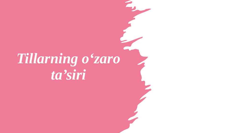 Tillarning o‘zaro ta’siri